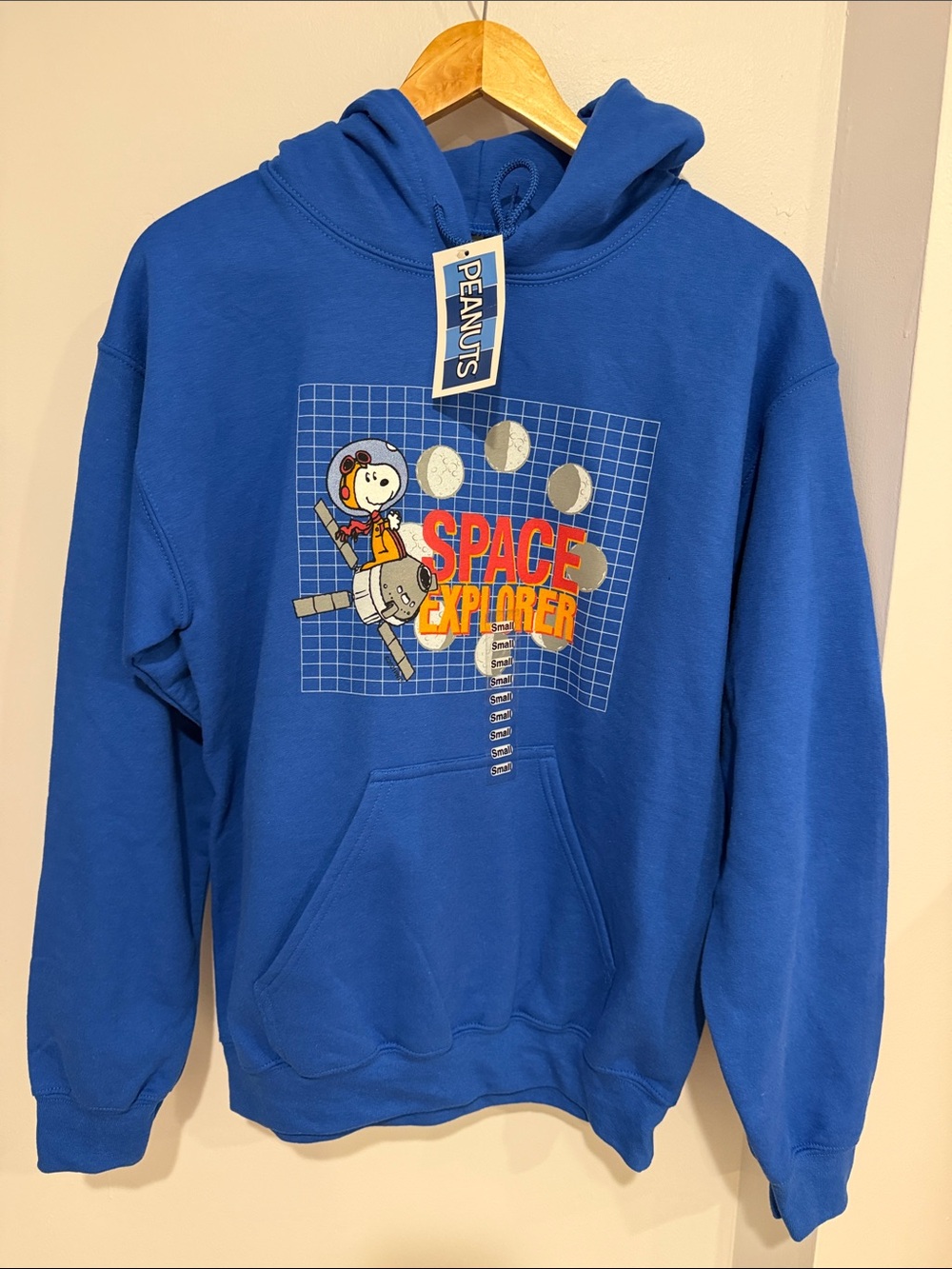 NEW NWT Snoopy Explorer blue unisex hoodie size small - LIMITED EDITION